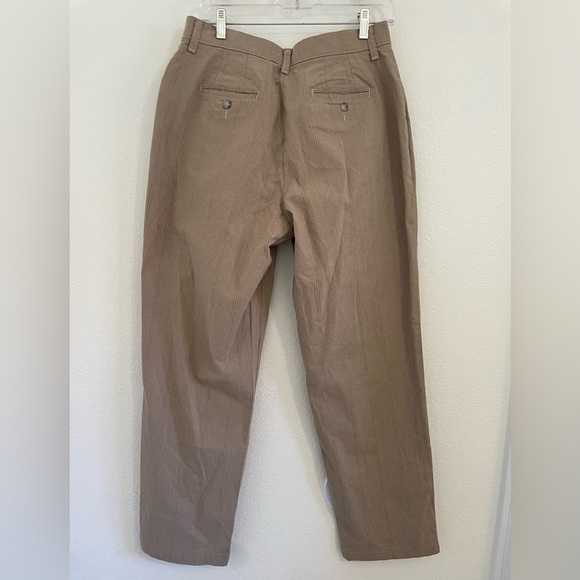 Y2K LEE sz 12 Cotton Stretch Khaki Pin Stripe High Waisted Trouser Style Pants - Picture 2 of 5